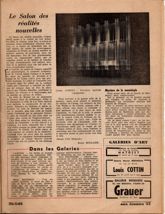 Aux Ecoutes, 21 avril 1961